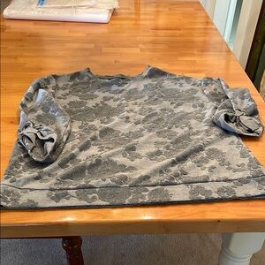 Gray Floral Patterned Sweater